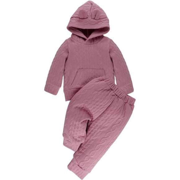 Baby Girl Clothes Long Sleeve Top and Pants Outfit, Pink